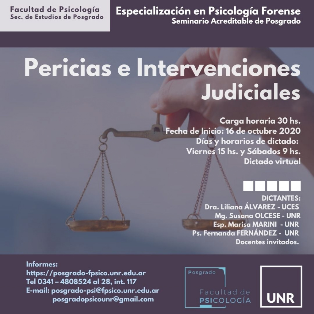 Seminario acreditable de posgrado: Pericias e Intervenciones Judiciales