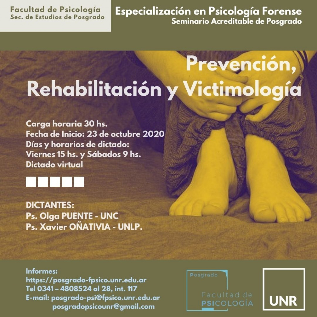 Seminario acreditable de posgrado: Prevención, rehabilitación y victimología