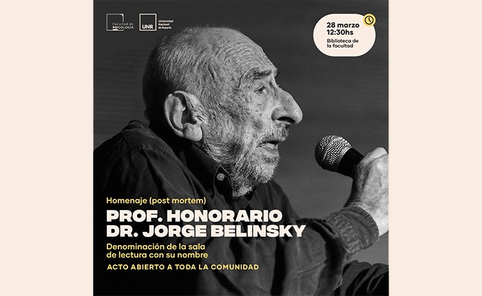 Homenaje (post mortem) al Prof. Honorario Dr. Jorge Belinsky.