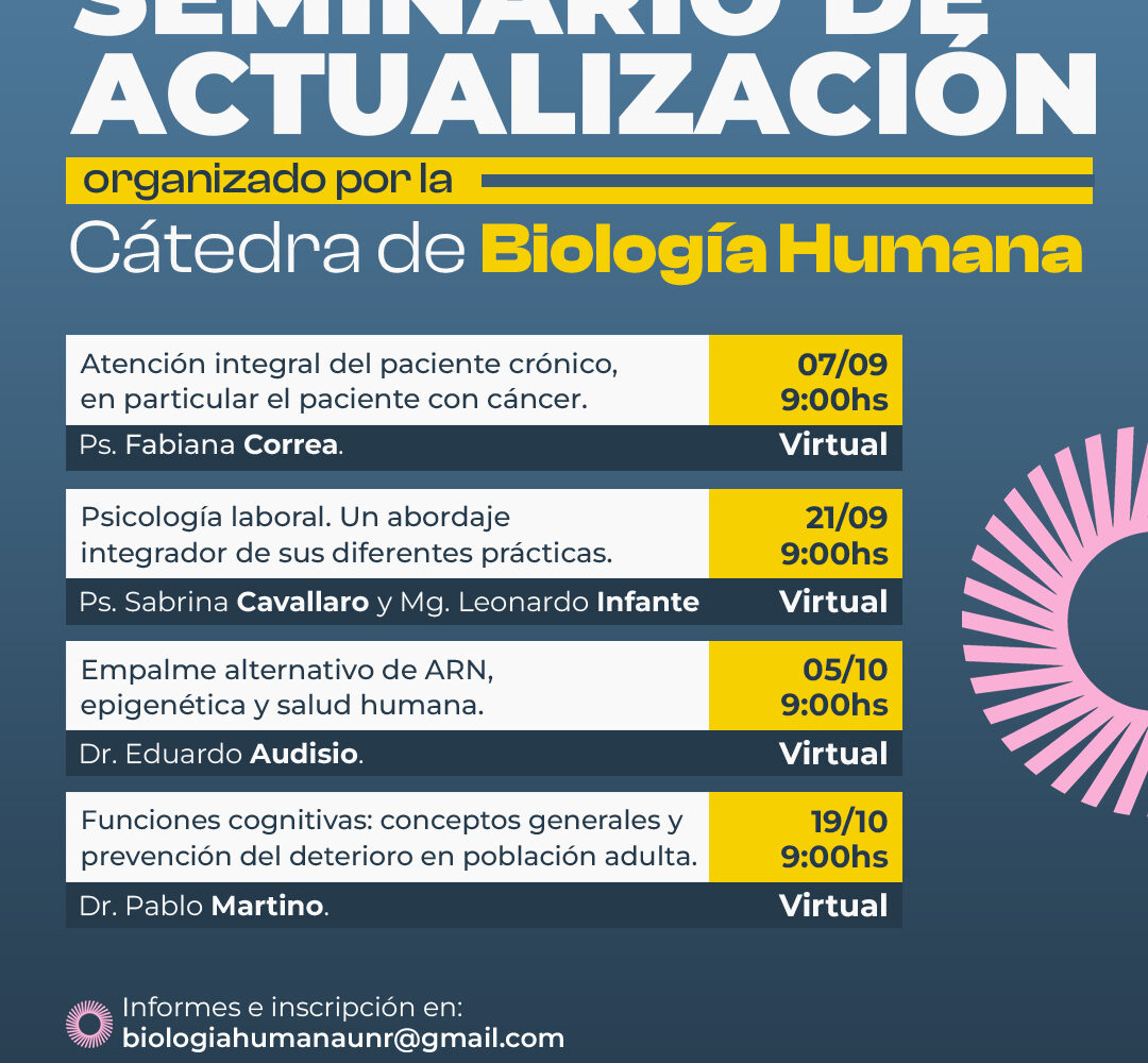 SEMINARIO DE ACTUALIZACIÓN ORGANIZADO por la Cátedra de Biología Humana