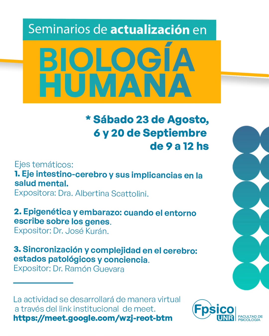 SEMINARIOS DE ACTUALIZACIÓN EN BIOLOGÍA HUMANA.